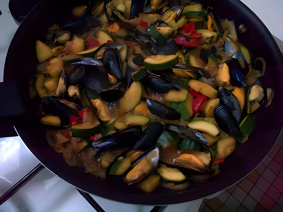 recette Moules aux legumes et riz