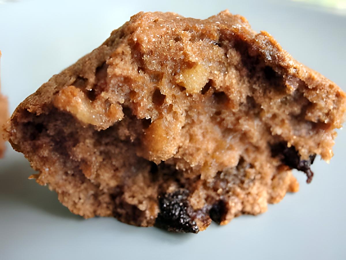 recette muffins choco fruits secs et raisins secs