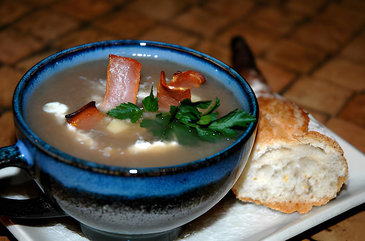 recette Velouté de champignons et bacon