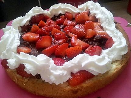 recette Fraisier au coeur surprise nutellaté