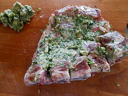 recette AGNEAU   EN CHEMISE  D'HERBES  FRAICHES