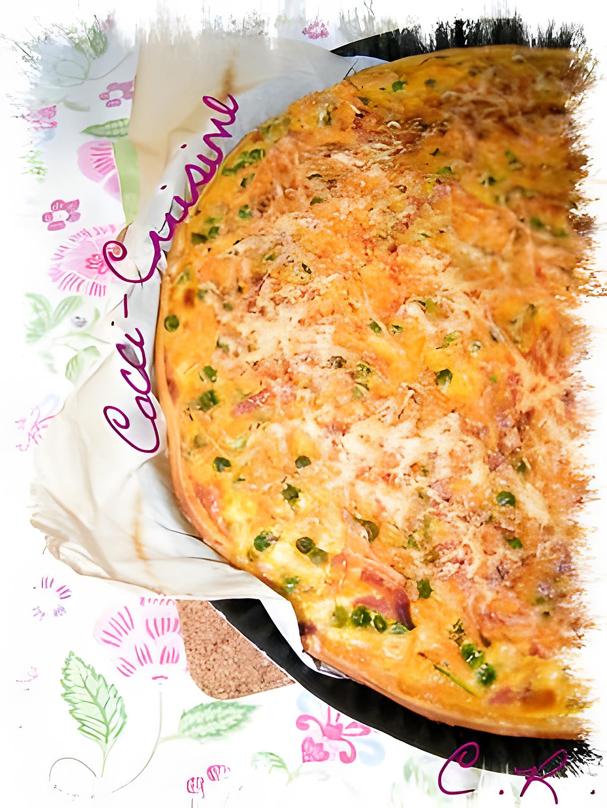 recette Quiche aux carottes, petits pois et lardons De Cathy R.