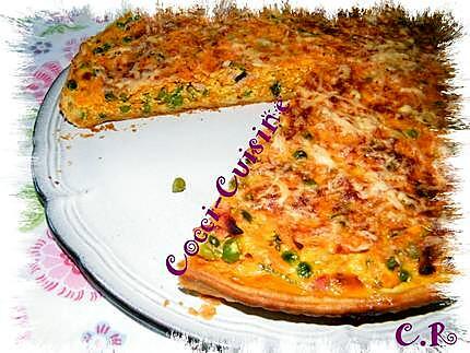 recette Quiche aux carottes, petits pois et lardons De Cathy R.