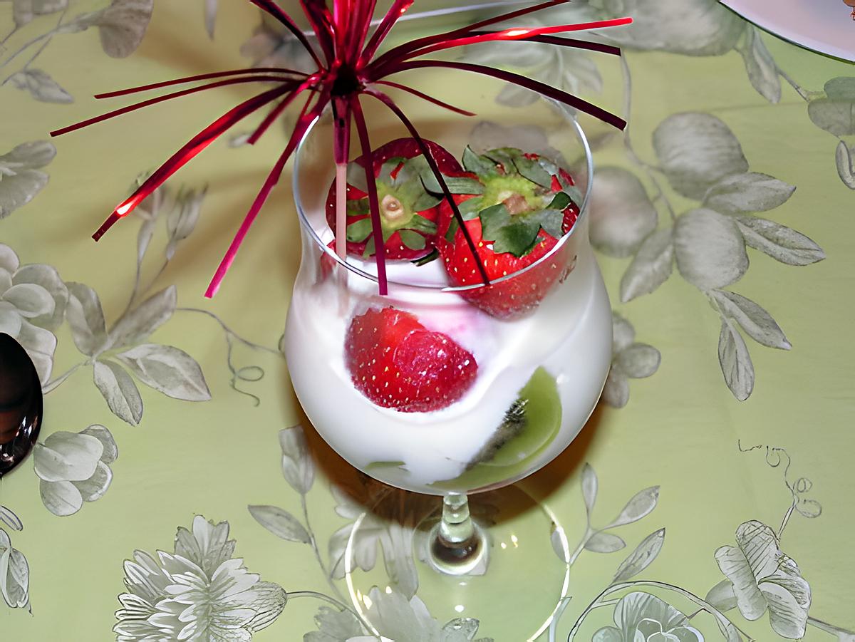 recette Coupe surprise fraise-kiwi