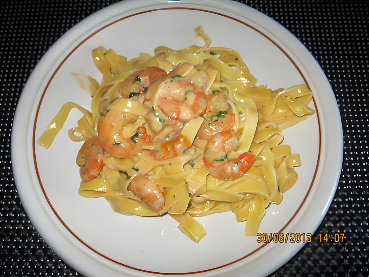 recette Tagliatelles aux scampis