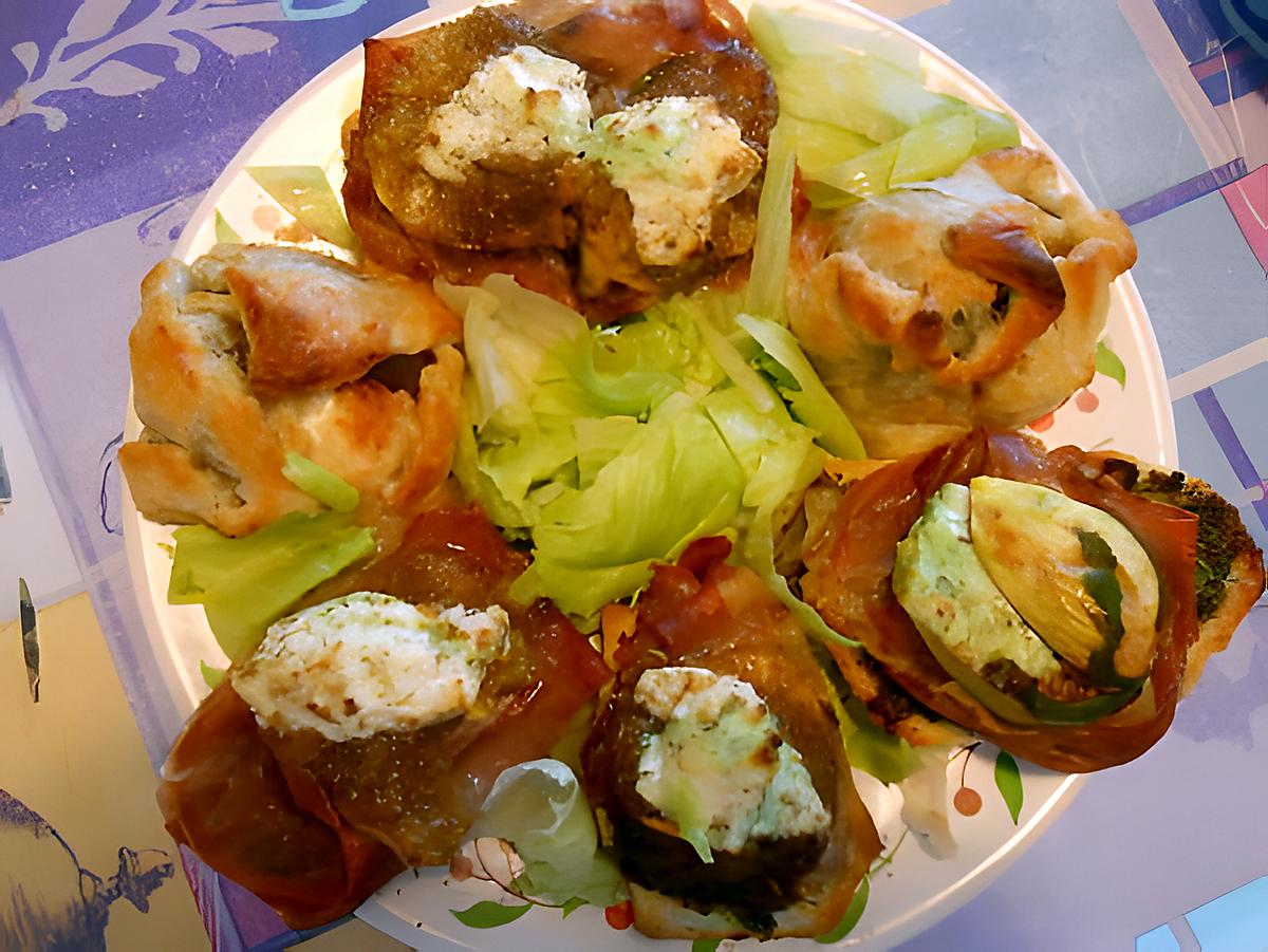 recette FEUILLETES  ET TARTINES  FIGUES ET  CHEVRE