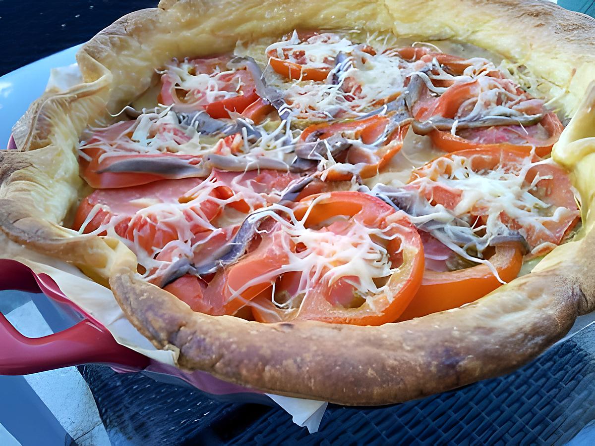 recette Tarte à la moutarde tomates et anchois