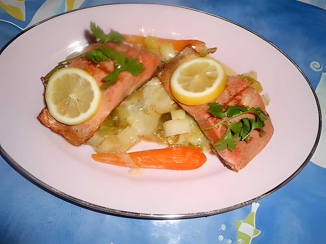 Recette de Pavé de truite a la fondue de poireaux