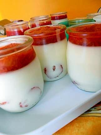 recette Panna cotta compotée de rhubarbe/fraises