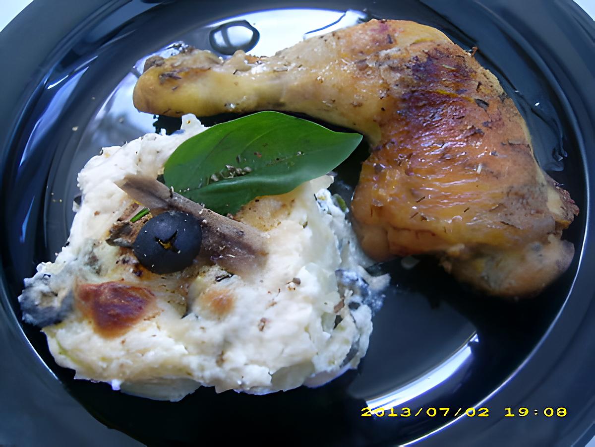 recette poulet rôti aux herbes et son petit gratin niçois