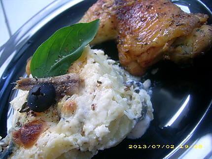 recette poulet rôti aux herbes et son petit gratin niçois