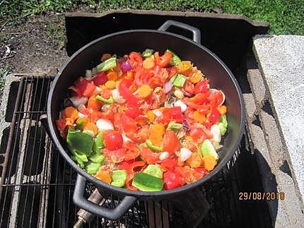 recette Paella aux fruits de mer et poissons.au jardin.