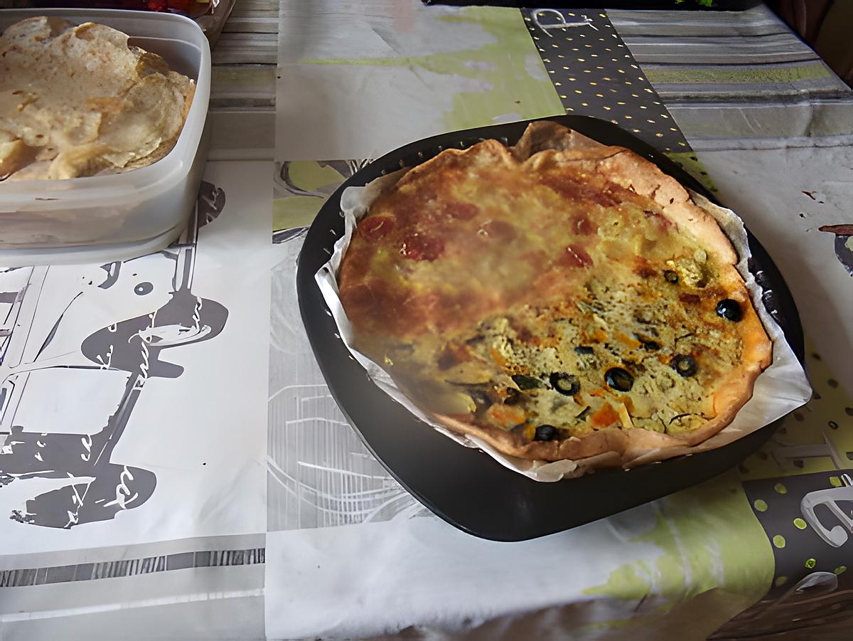 recette quiche courgettes chorizo de rosinette et  p de t   tomates   fromage rapé  et   jambon