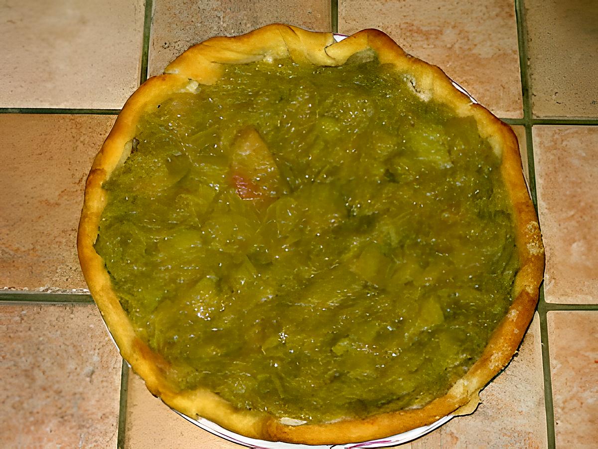 recette tarte à la compote de rhubarbe et poudre d'amandes