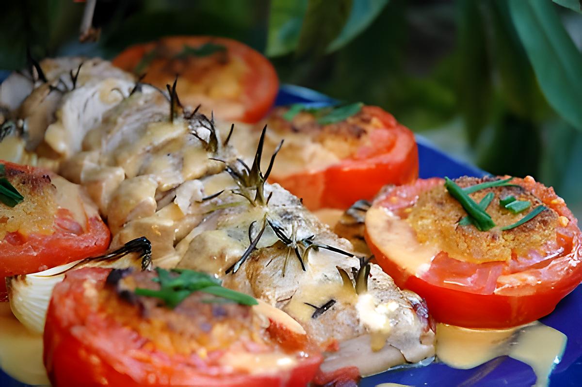 recette Mignon de porc au romarin et moutarde aux tomates séchées et piment d'Espelette