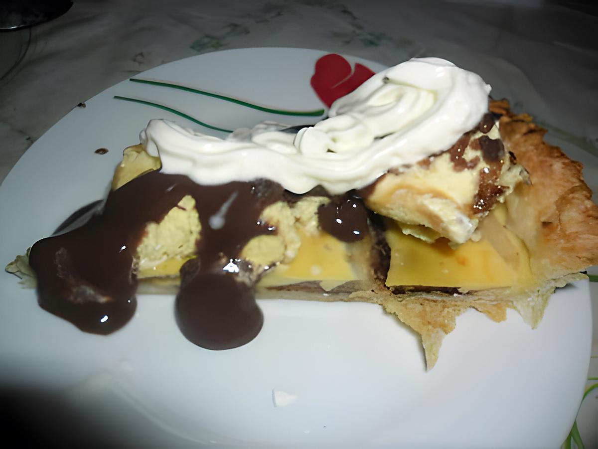 recette TARTE POIRE NUTELLA NAGE DE GLACE