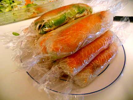 recette Rouleaux de printemps au saumon