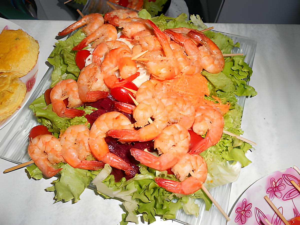 recette Brochettes de crevettes