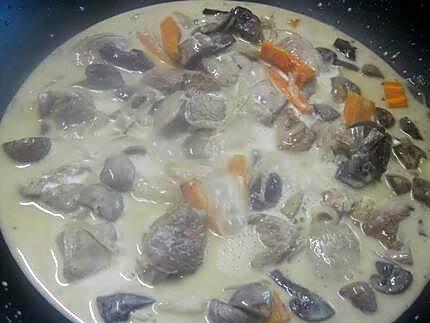 recette Blanquette d'épaule de veau sans os en sauce légumes.