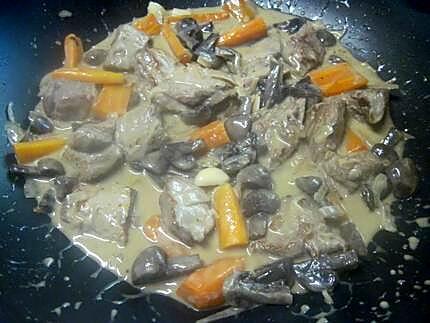 recette Blanquette d'épaule de veau sans os en sauce légumes.