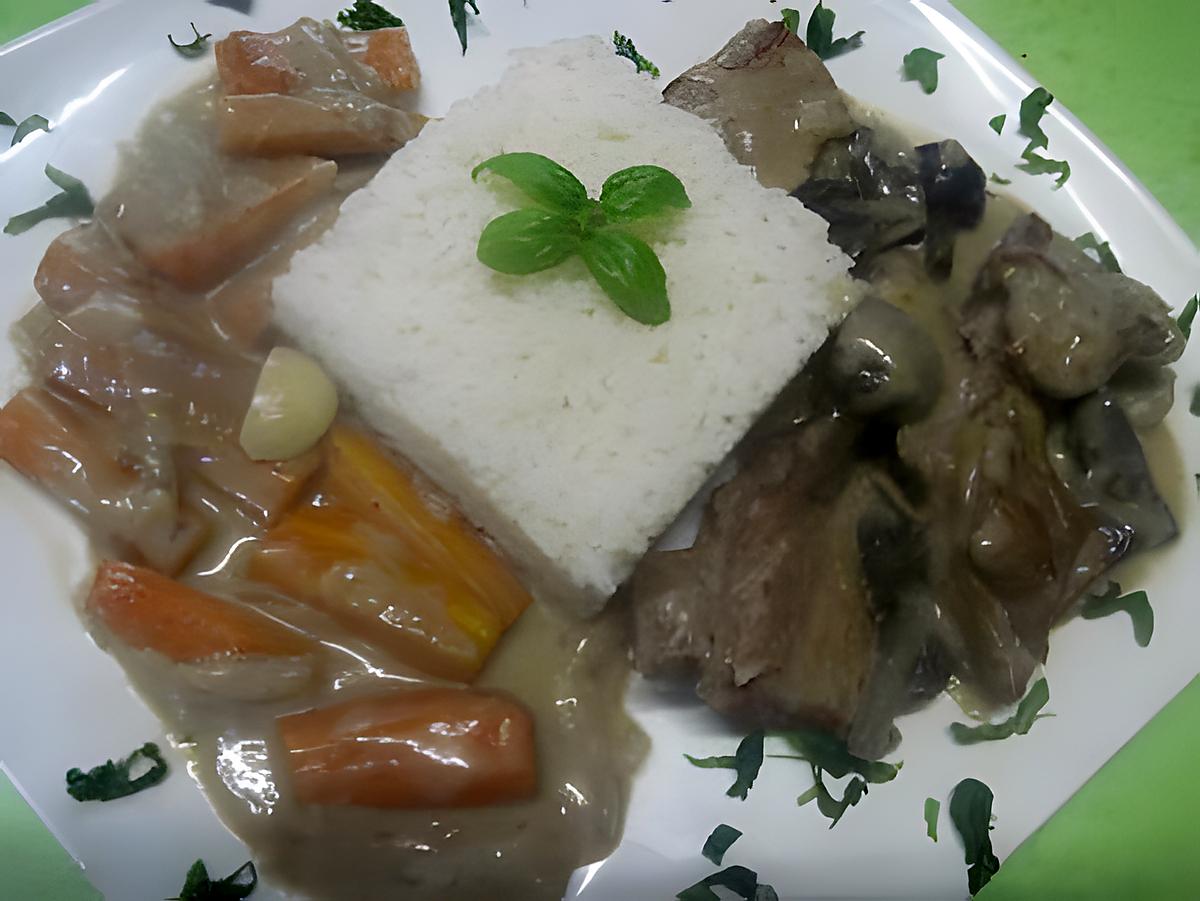 recette Blanquette d'épaule de veau sans os en sauce légumes.