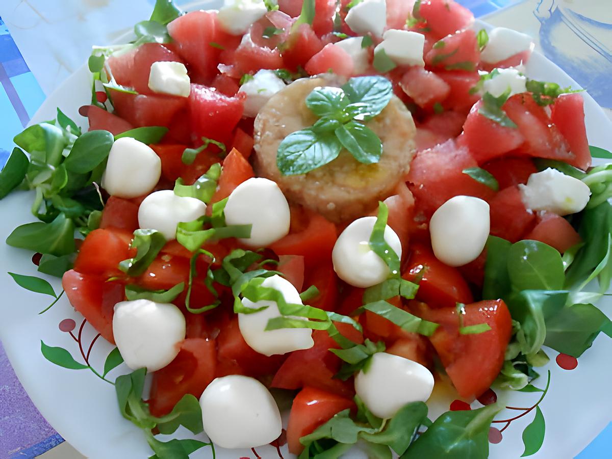 recette SALADE  AUX  COULEURS  DE   L'ITALIE