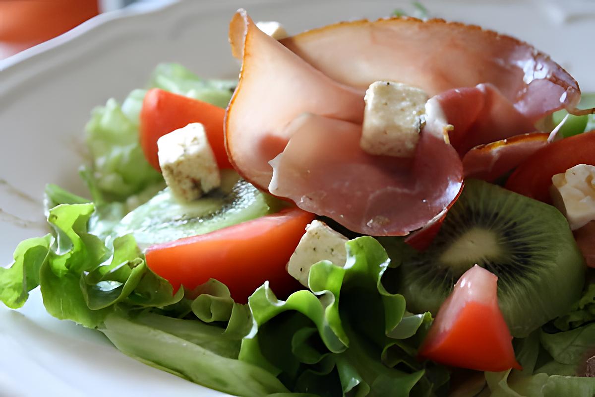 recette Salade sucré salé au kiwi