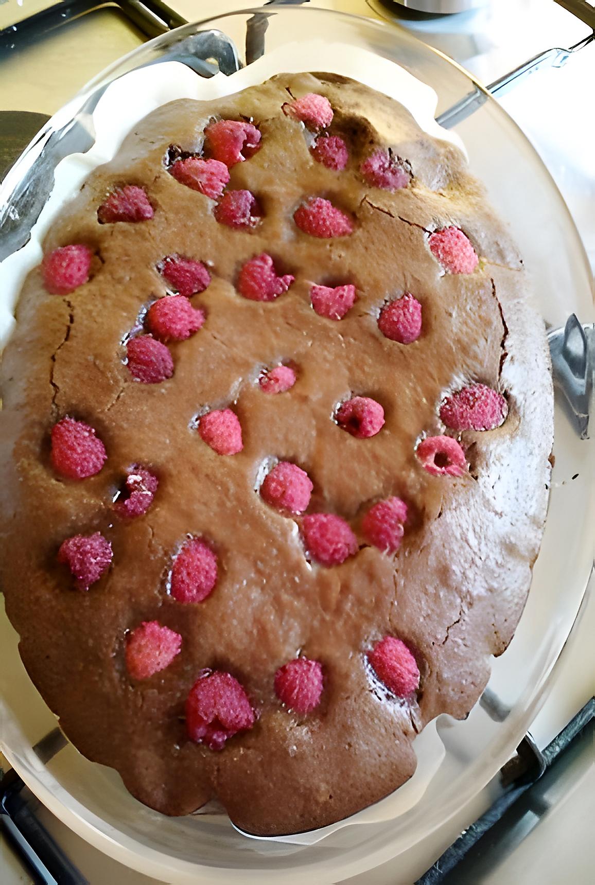 recette Brownie choco framboises