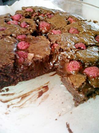 recette Brownie choco framboises