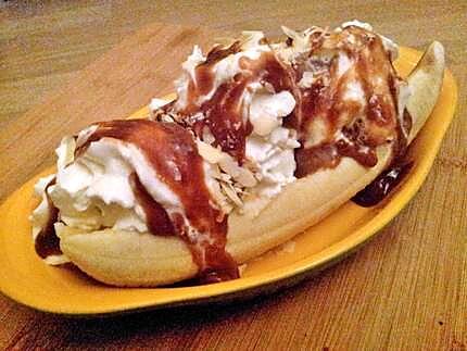 recette Banana split au carambars