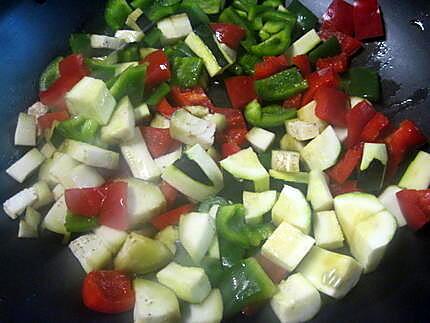 recette Spaghettis aux légumes du soleil.