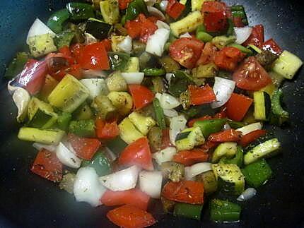 recette Spaghettis aux légumes du soleil.