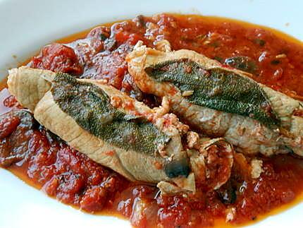 recette INVOLTINI  DE VEAU   P.TERRE  RISSOLEES  OIGNONS ROMARIN