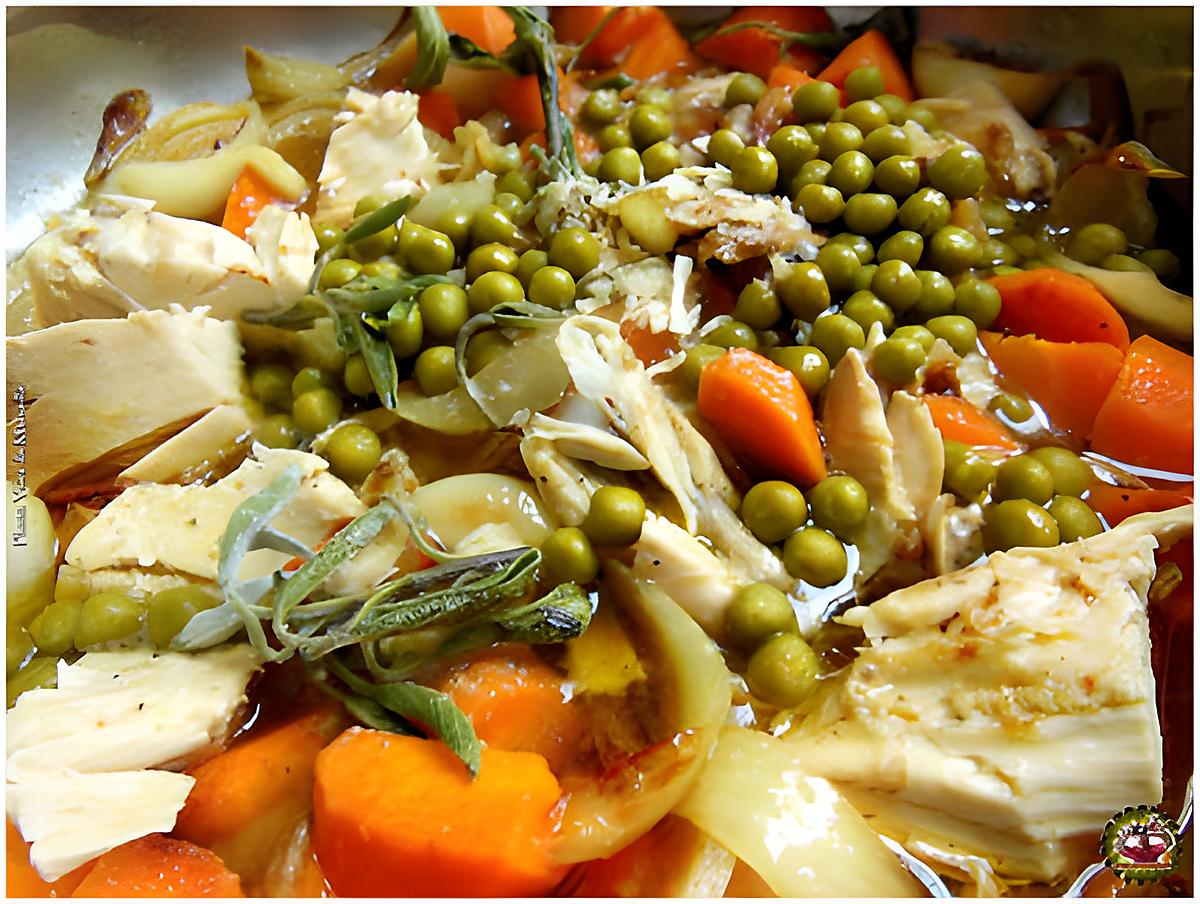 recette JARDINIERE DE POIS GOURMANTS POULET & SAUGE