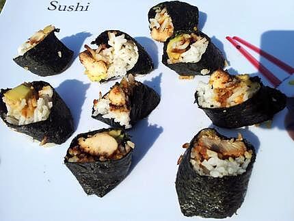 recette Sushi au poulet et avocat