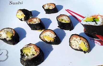 recette Sushi au saumon et avocat citroné