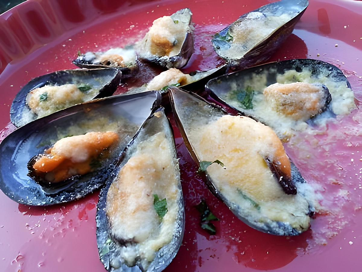 recette Moules gratinés à l'aioli