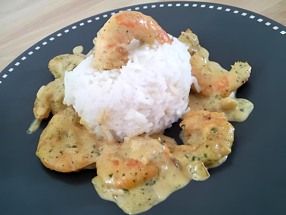 recette Sautés de crevettes au lait de coco et curry