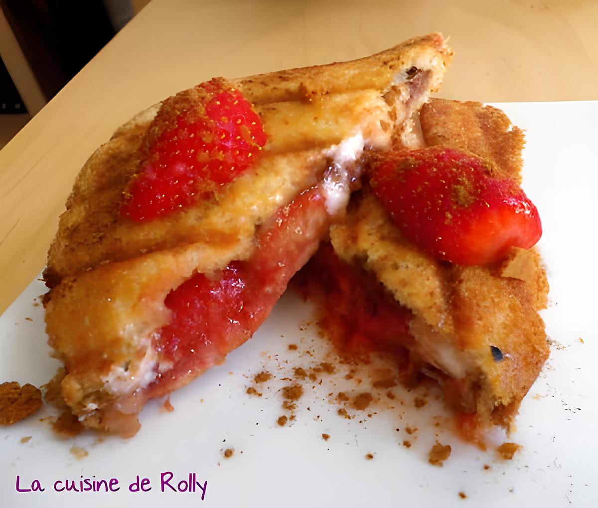 recette Croque sucré fraise, nougat, speculoos