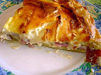 recette Quiche aux pommes de terre ,jambon cru et camembert