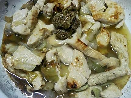 recette Émincé de poulet aux trio de légumes