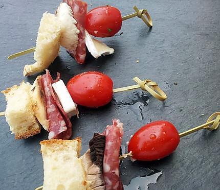 recette Brochettes aperitives campagnarde