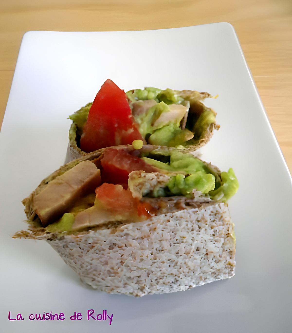 recette Wraps poulet, avocat, tomate