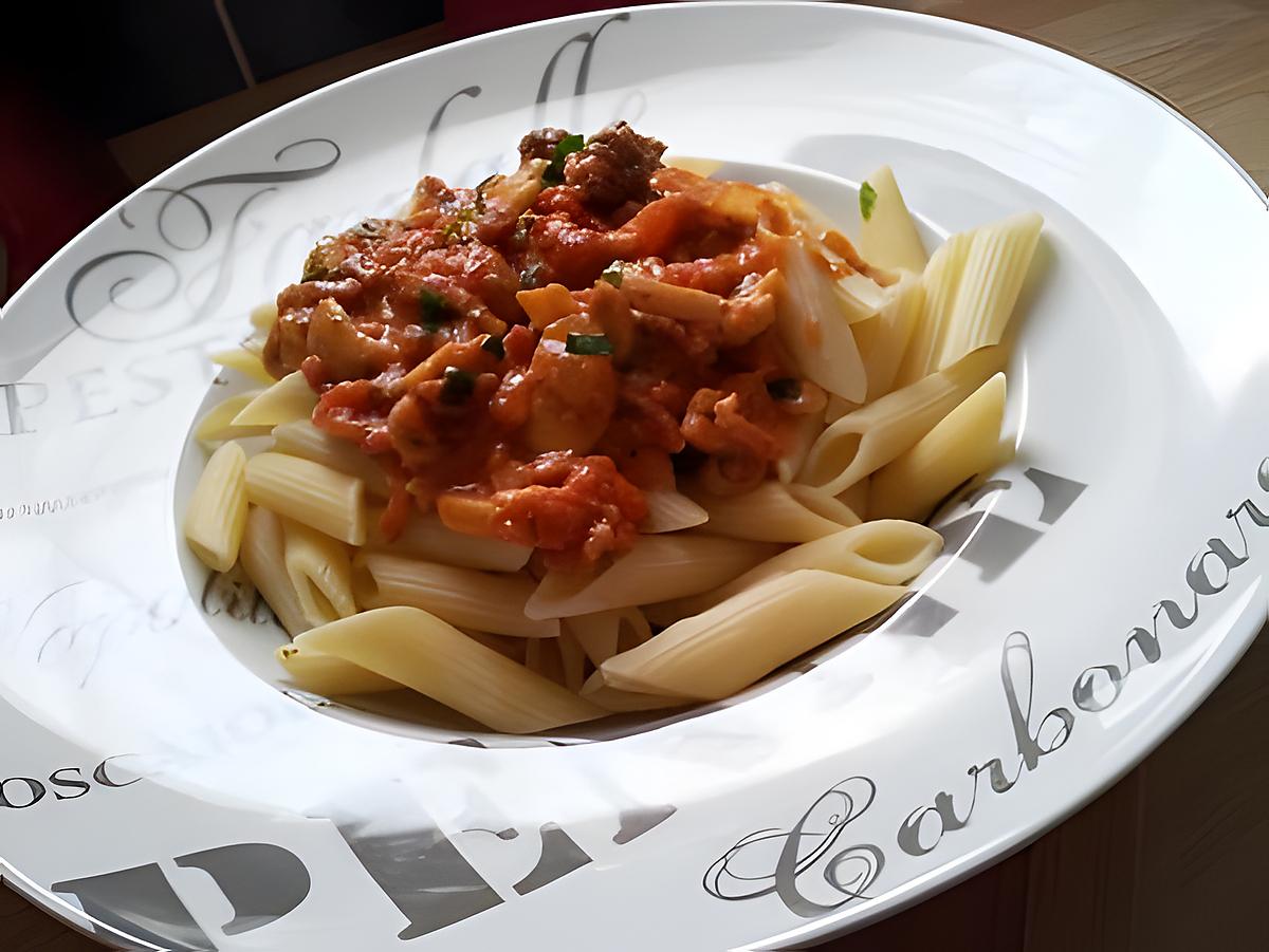 recette Penne rigate à la carbolognaise