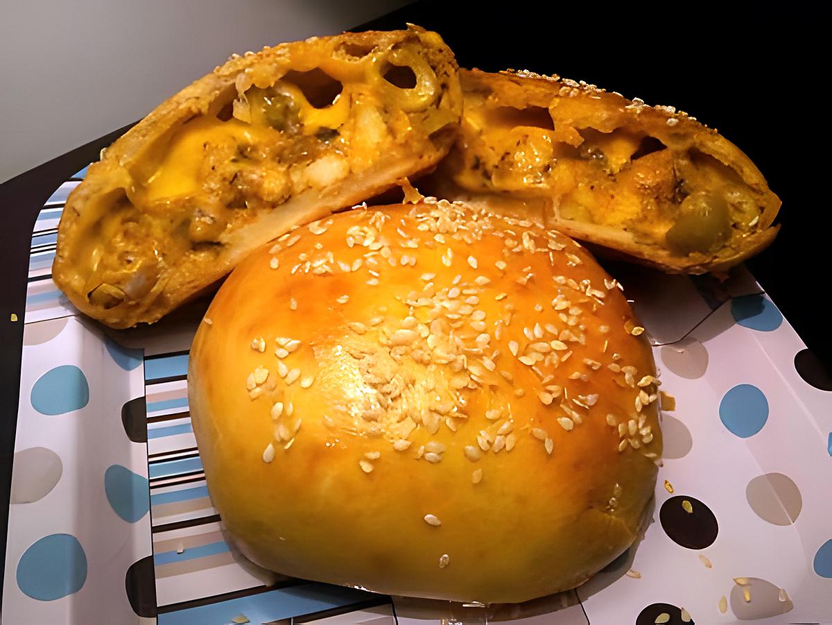 recette buns poulet olive fromage