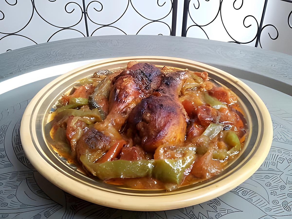 recette poulet aux epices et poivron tomate