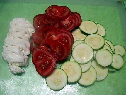 recette Gratiné au courgette. tomates. mozzarella au parmesan.