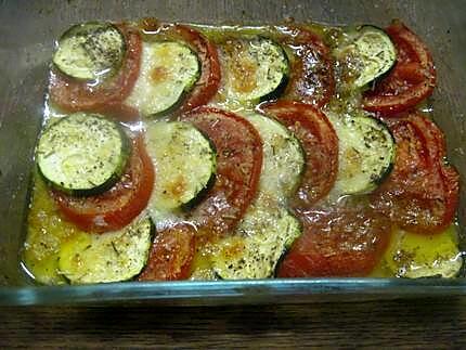 recette Gratiné au courgette. tomates. mozzarella au parmesan.