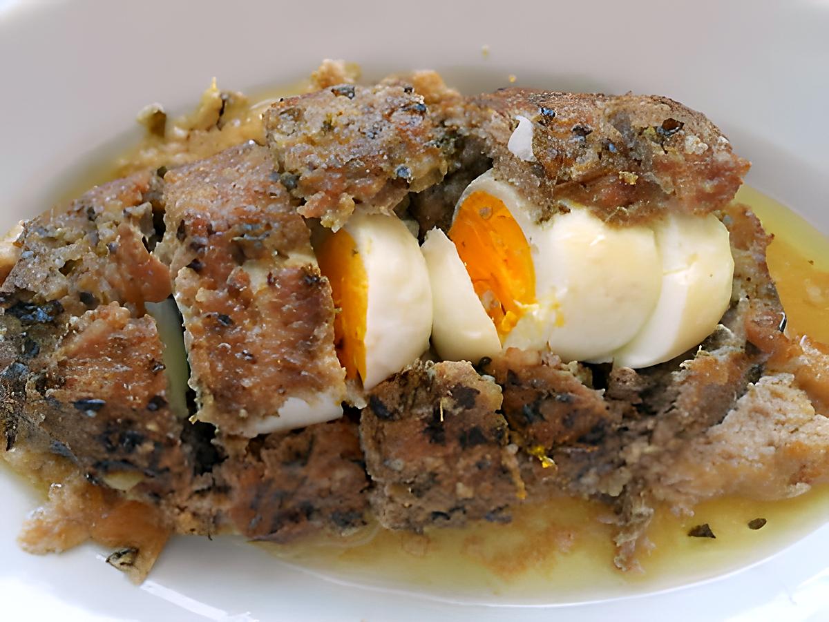 recette POLPETTONE GORGONZOLA   ET OEUFS DURS