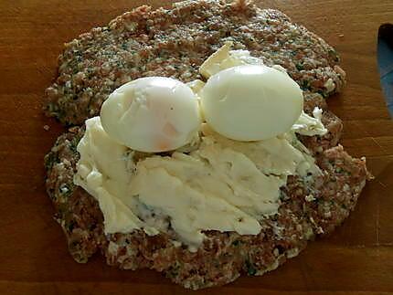 recette POLPETTONE GORGONZOLA   ET OEUFS DURS